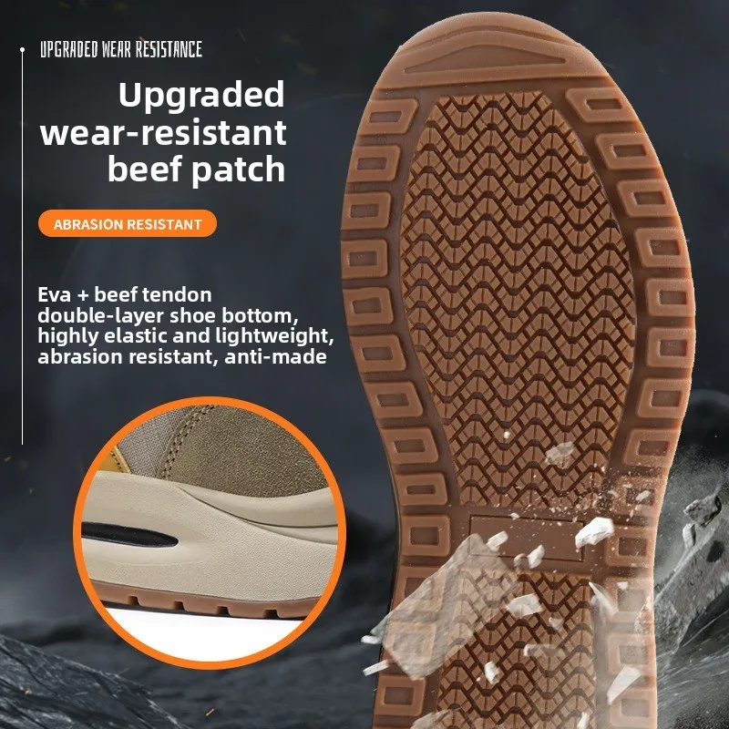 New Steel Ladle Head Labor Protection Shoes Anti Smashing and Anti Piercing Men's Breathable Safety Shoes Comfortable and Safe
