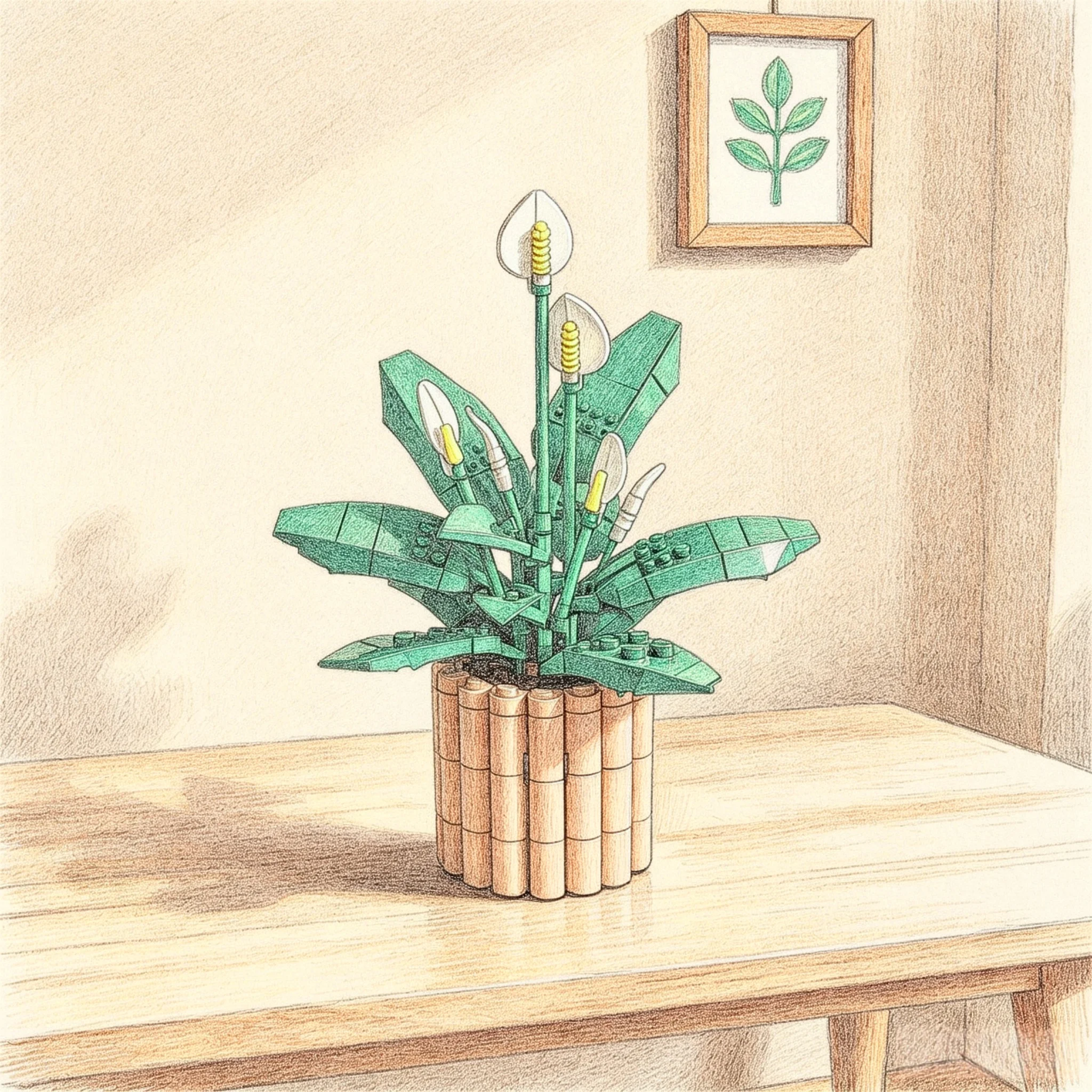 

New 2026 healthy flower decoration brick DIY creative peace lily art puzzle model for men and women birthday holiday gifts