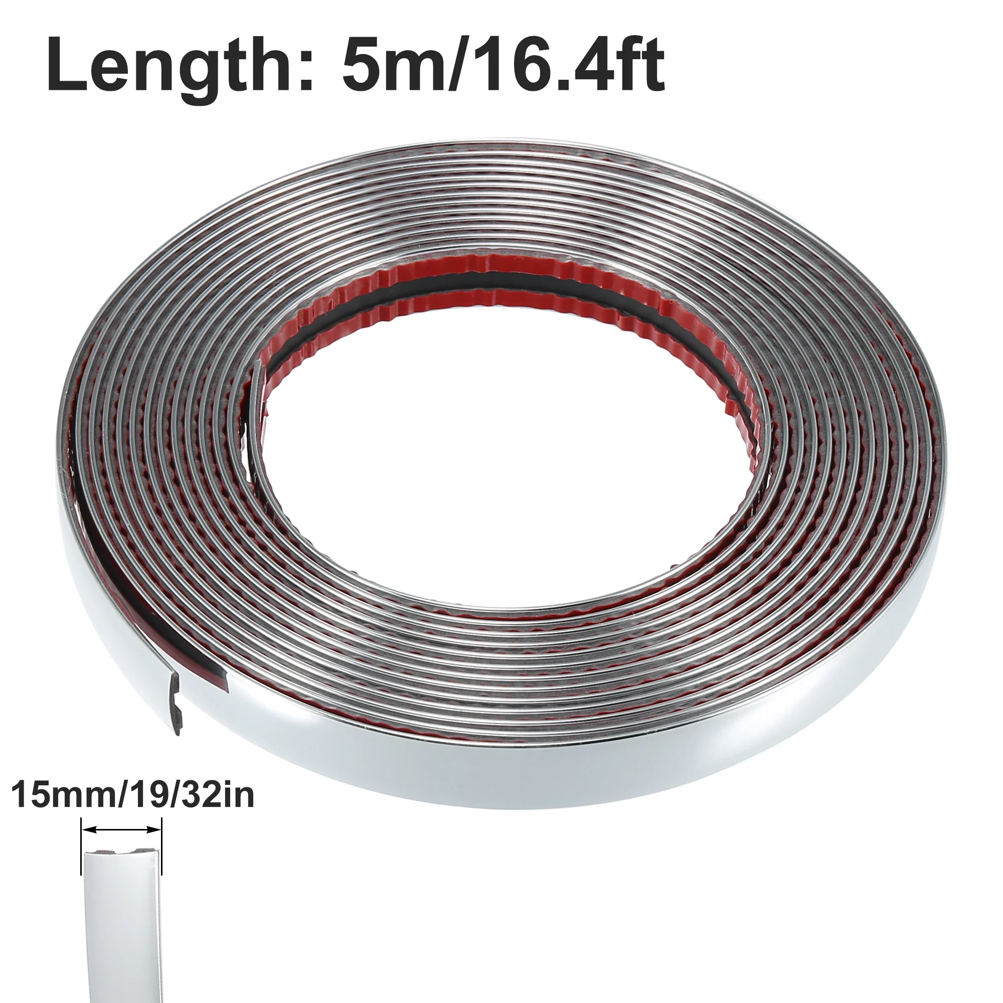 3M/5M Exterior Car Chrome Body Strip Bumper Auto Door Protective Moulding Styling Trim Sticker 6MM 8MM 10MM 12MM 15MM 20MM 30MM