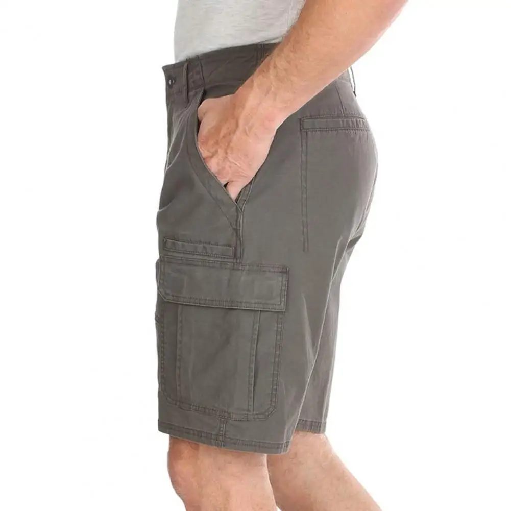 

Men Fitness Shorts Outdoor Climbing Gym Workout Men's Cargo Shorts with Multi-pockets Breathable Fabric Knee Length for Athletic