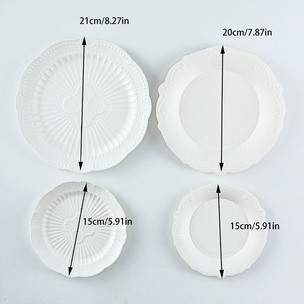 6-8cm Nordic Style Pulp Tableware Steak Plates Pasta Plates Home Dishes  Creative Western Dishes Birthday Party Cake Plates