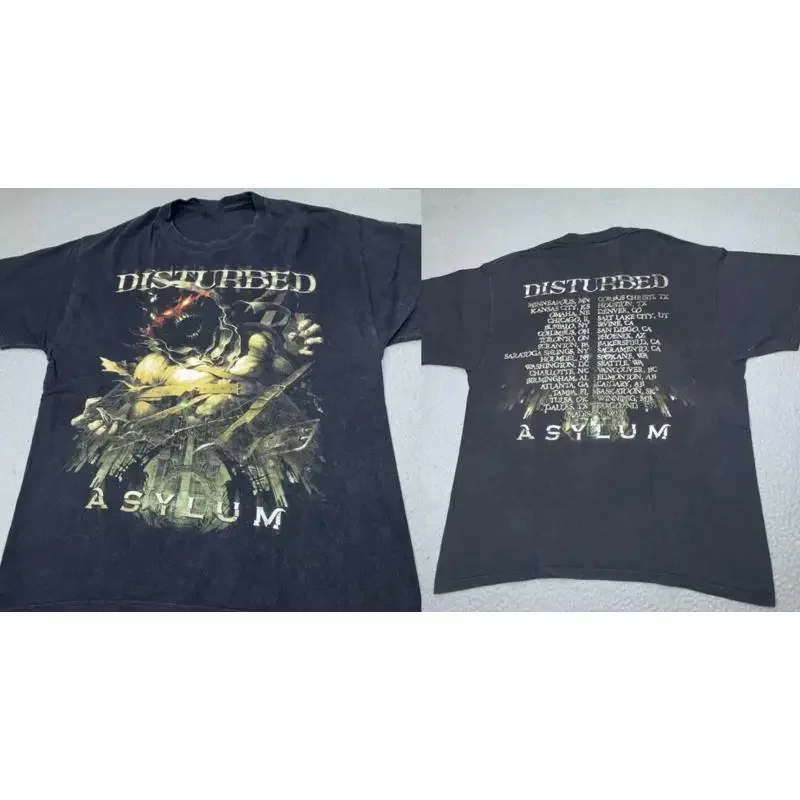 Disturbed Black Asylum Concert Tour For Cotton T Shirt Uu616