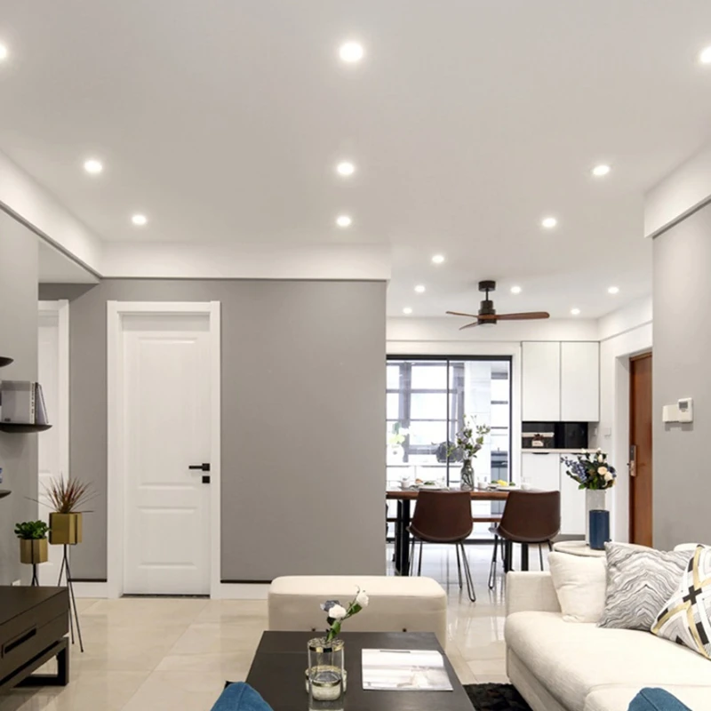 12W 1CM Panel Light Ultra-Thin Recessed Circular Downlight Kitchen Foot Tile LED Panel Light Recessed Round Panel Light Durable