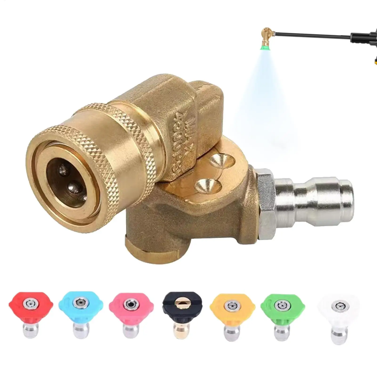 

7 Spray Patterns Accessories Pressure Washer Quick Connect Rotating Pressure Washer Adapter for Garden Water Automotive Outdoor