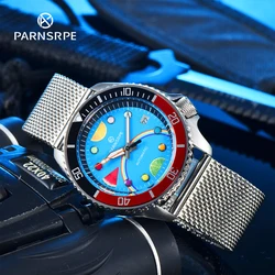 PARNSRPE Casual Men's NH35AMovement Automatic Mechanical Men's Watch Multicolor Luminous Fruit Dial Date Display Automatic Watch