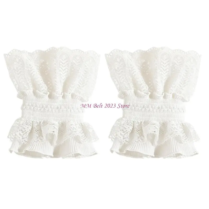 49ME Lace Fingerless Gloves Elegant And Breathable Wrist Cuffs For Warm Weather