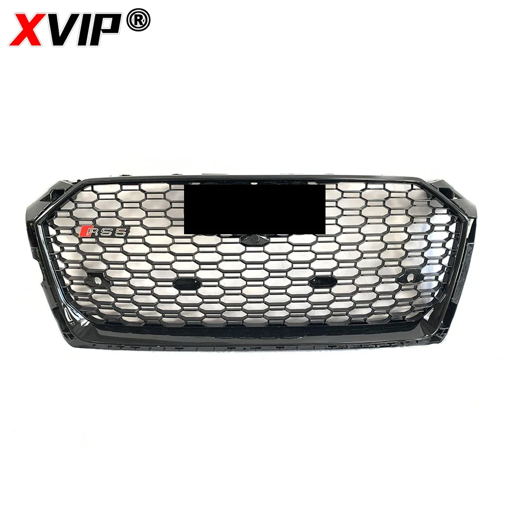 XVIP RS5 Style Chrome Silver And Glossy Black Front Bumper Grille Fit For Audi A5 S5 F5 2017-2019 High Quality ABS Upper Grilles