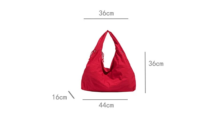 Lässige Nylon-Umhängetasche mit mehreren Taschen, Doppelreißverschluss, hohe Kapazität, Einkaufstasche, 2025, modische einfarbige Handtaschen, Einkaufstasche – Detail 1