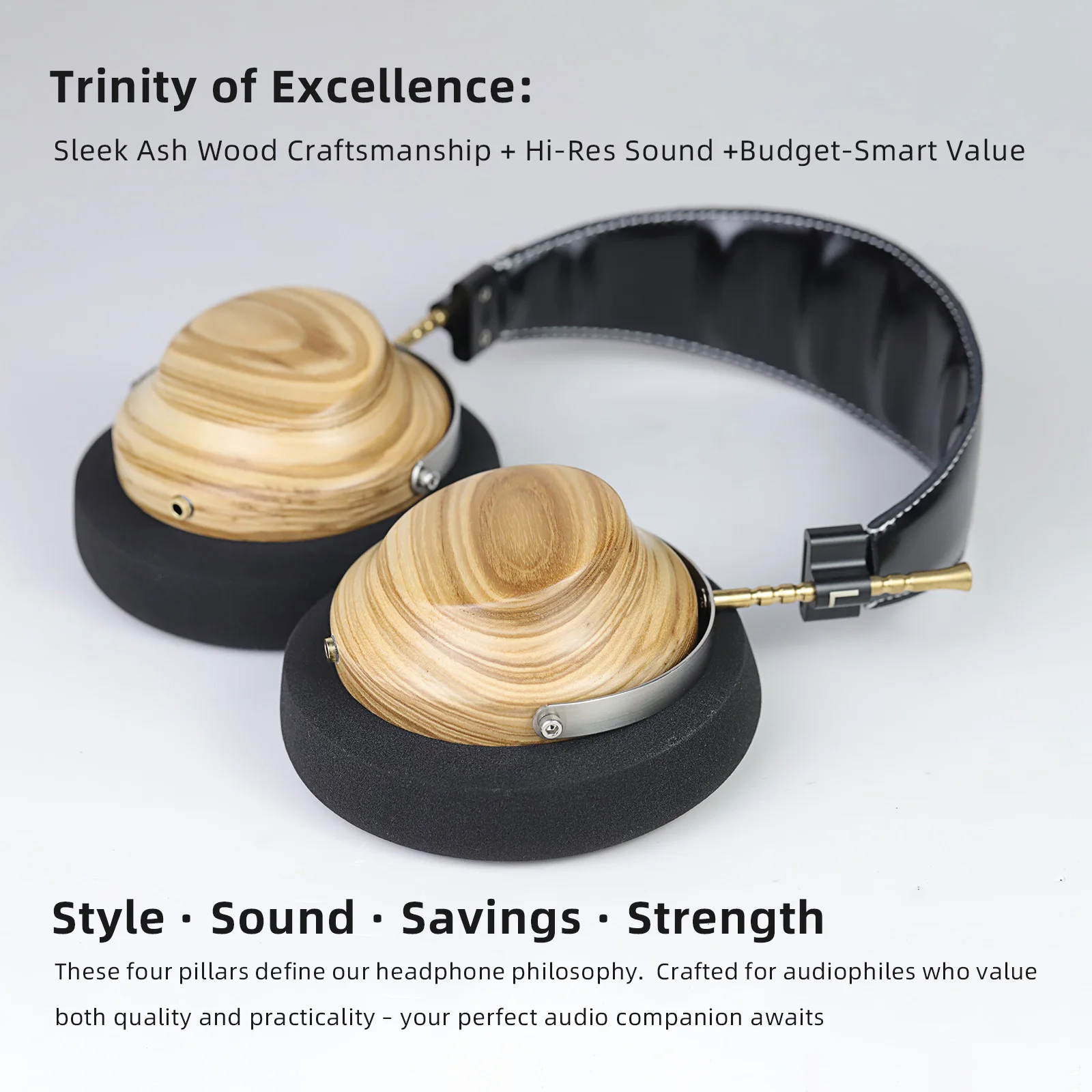 سماعات رأس خشبية من Geekyaudio مكبر صوت 50 ملم شبه مفتوح من الخلف سماعات خشبية شمعية بيضاء مع مضفرة من النايلون 5 النواة /ZMF Caldera