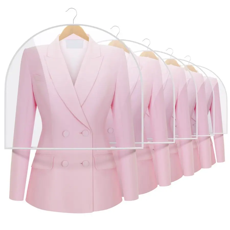 

20 шт. чехлов для одежды 24 x 21.5 дюймов с бортиком, большие, из ПЭВА, для хранения одежды на вешалках, защита от пыли