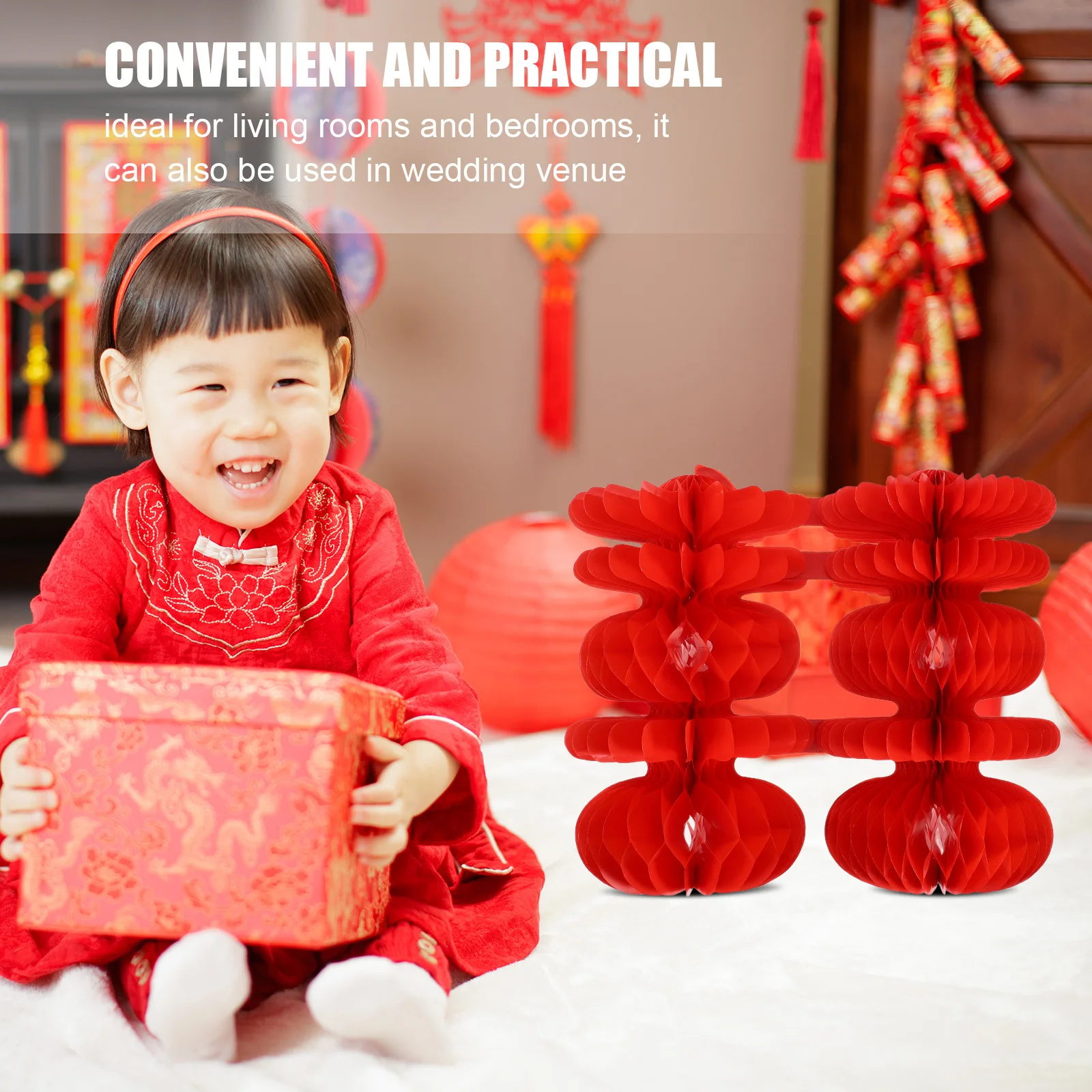 Красный китайский сотовый центральный элемент, элегантное украшение для свадебной вечеринки, бумажный шар, гостиная, спальня, праздничный декор