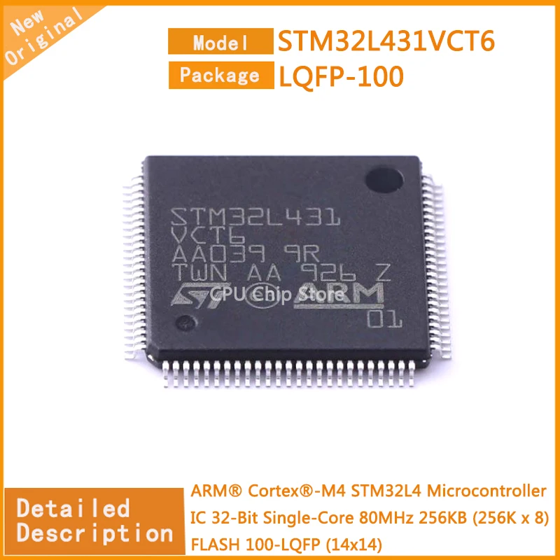 5Pcs/Lot New Original STM32L431VCT6 STM32L431 Microcontroller IC 32-Bit Single-Core 80MHz 256KB (256K x 8) FLASH 100-LQFP