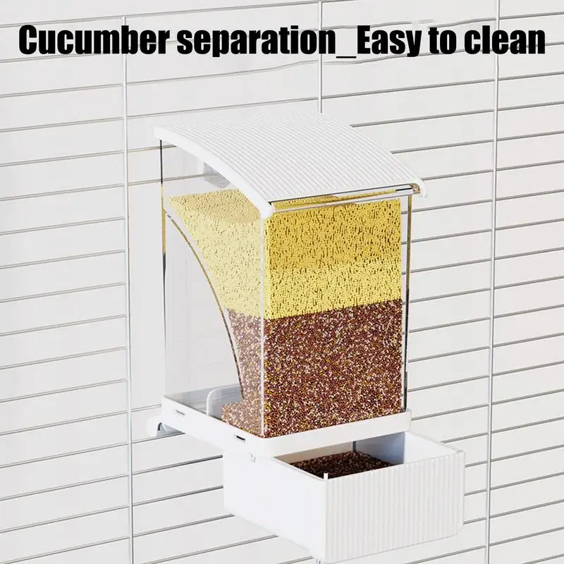Comedero automático para pájaros, contenedor de comida transparente, dispensador de golosinas, accesorios para cacatúa, cacatúa, Conure canario