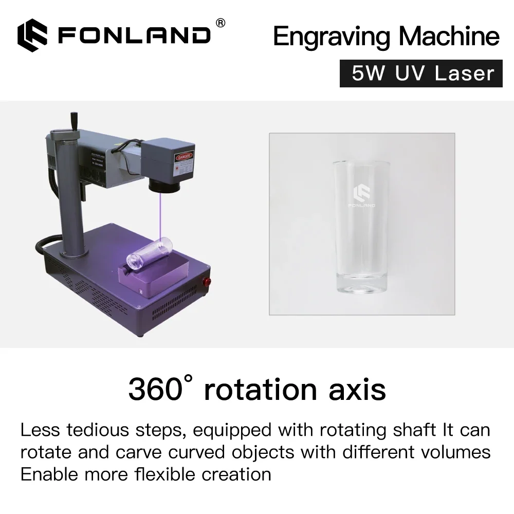 Fonland UV Universal laser marking machine Fiber 355nm Engraving Machine for Glass Wood PVC Stainless Steel All Material