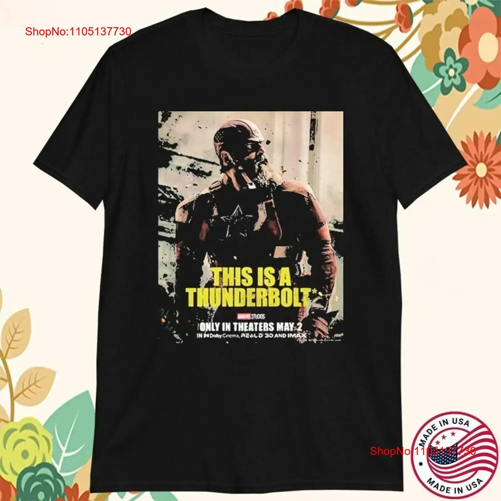 ديفيد H As Alexei Shostakov Red G For Thunderbolts 2 مايو 2025 تي شيرت عتيق مغسول مريح للجنسين للارتداء اليومي