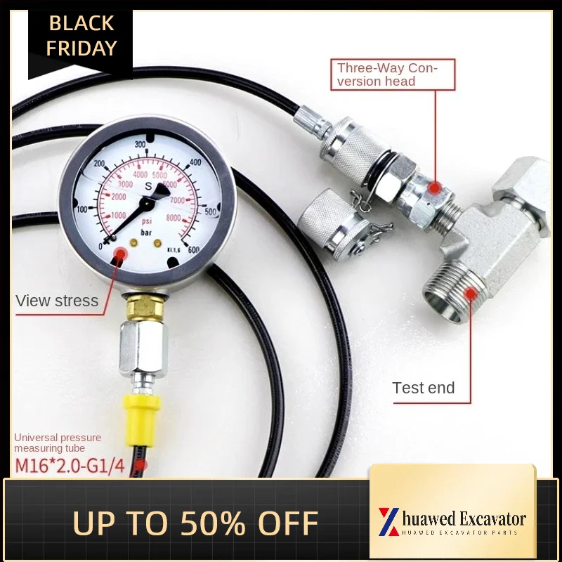 Excavator Parts For Hydraulic High-Pressure Testing Joint Pressure Measuring Joint Pt-7/3/2/5/6 M10m12m16m14 * 1.5 G1/4