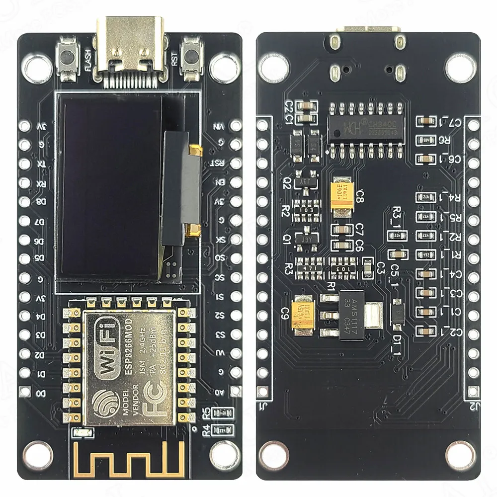 ESP8266 ESP-12F WiFi модуль с 0,96 дюймовым OLED дисплеем NodeMCU Internet of Things USB CH340C Serial 30Pin ESP 12F