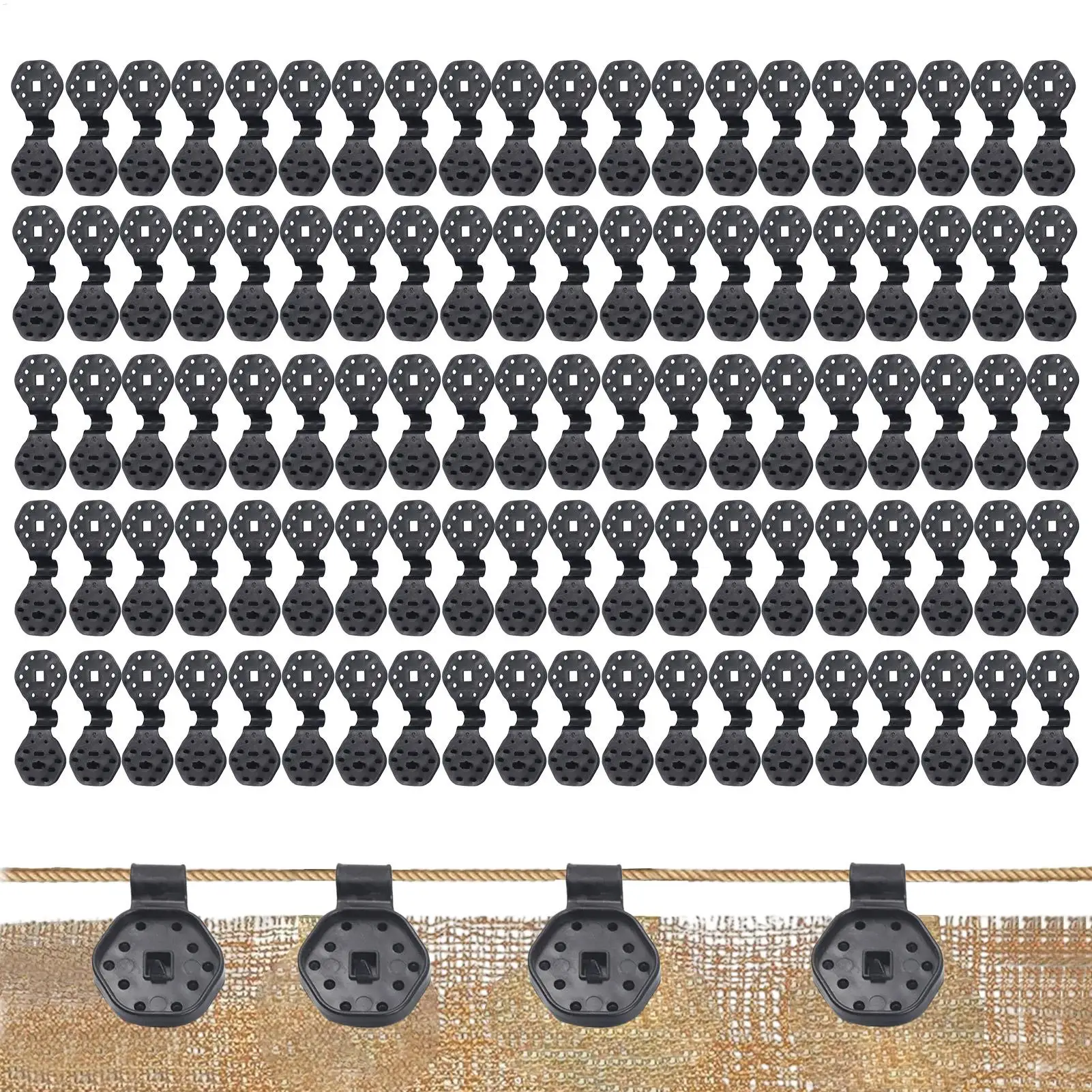 

Tarp Clips 100 Pieces Windproof Heavy Duty Tarp Clamps Garden Supplies for Tent Furniture Patio Fly Rain Privacy Plants Sun
