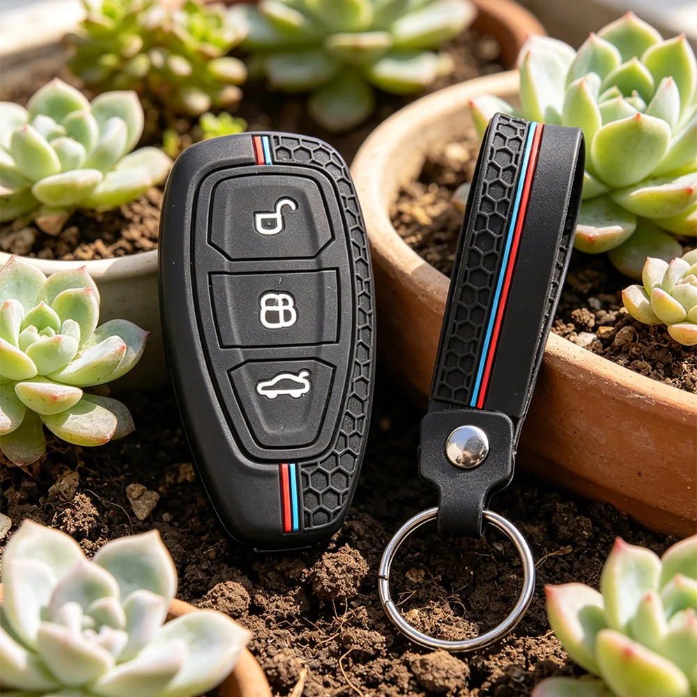 2026 New Silicone Car Key Pack for Ford ST Line Fiesta Focus Mondeo Ecosport Kuga Puma Edge Escape Metallic Accessories