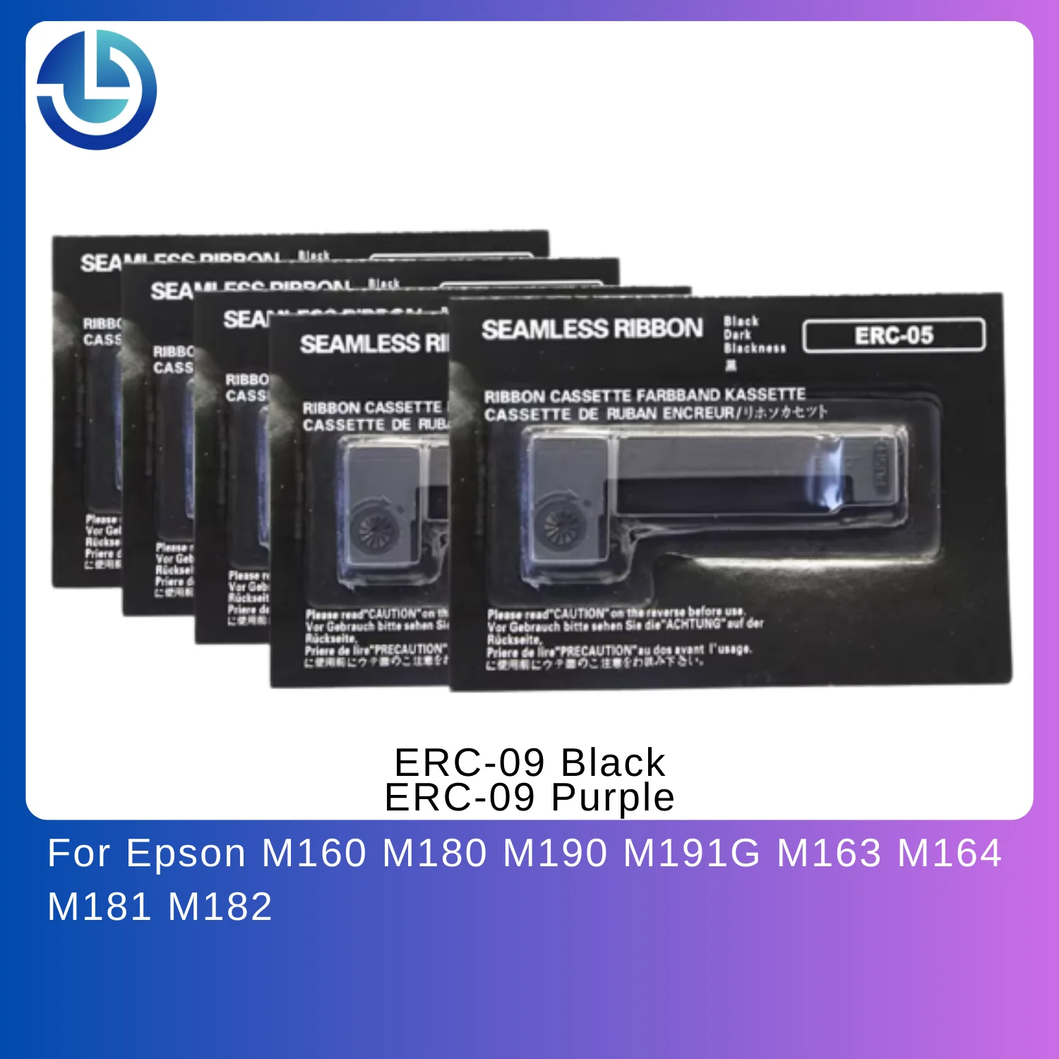 5PCS Long life Seamless Ribbon ERC-09 ERC09 ERC09B for Use in Fit for Epson M160 M180 M190 M191G M163 M164 M181 M182