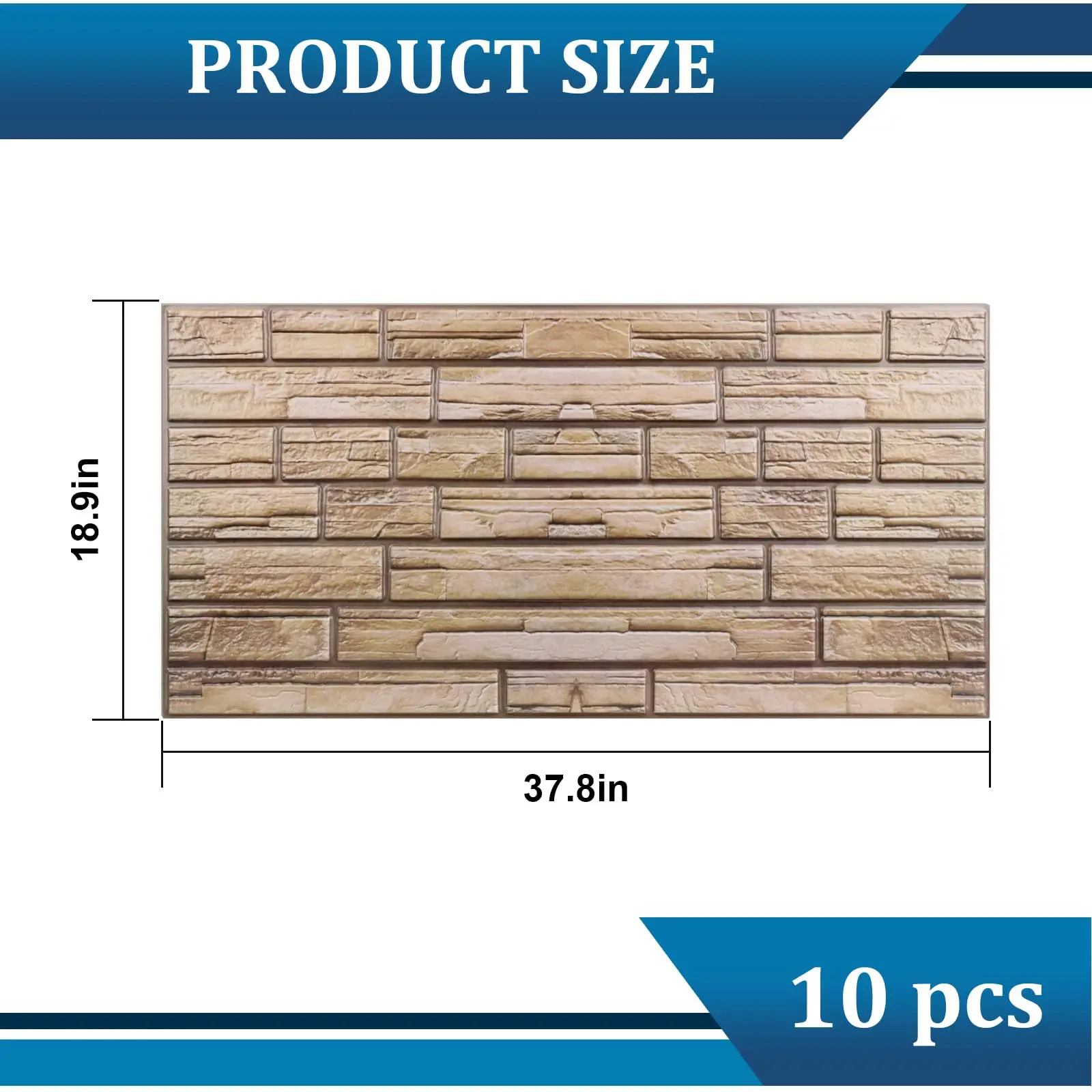 3D Wall Panels 38"×19" Brick Wall Panels Self-Adhesive Faux PVC Wall Tiles Peel and Stick Wallpaper for Wall Décor (Brown,10pcs)