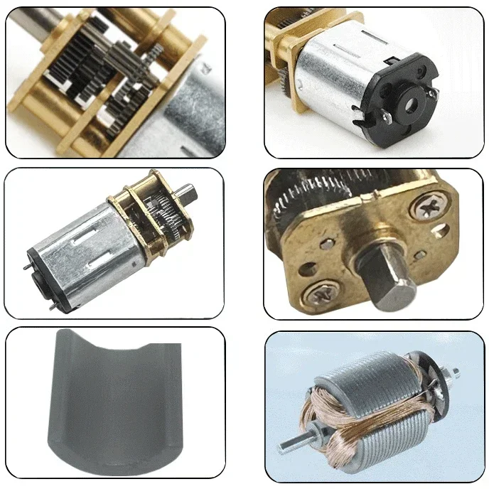 Micro moteur à engrenage DC 12 V 3000 tr/min N20 Moteur à réduction de vitesse à couple élevé avec moteur de boîte de vitesses en métal pour jouets télécommandés, modèle robot