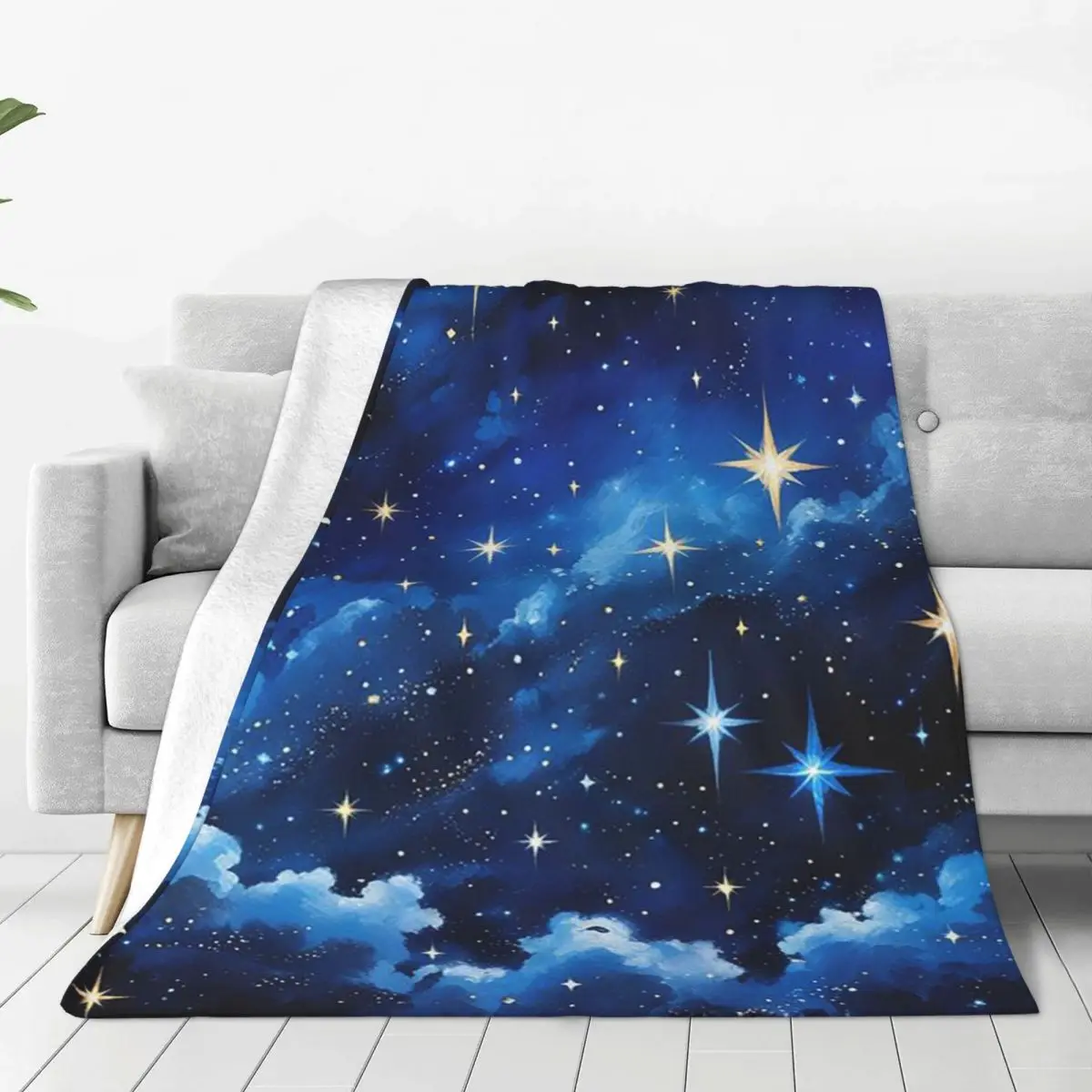 Starry Night Sky (3) Blankets Soft Warm Flannel Throw Blanket Bedspread for Bed Living room Picnic Travel Home Couch