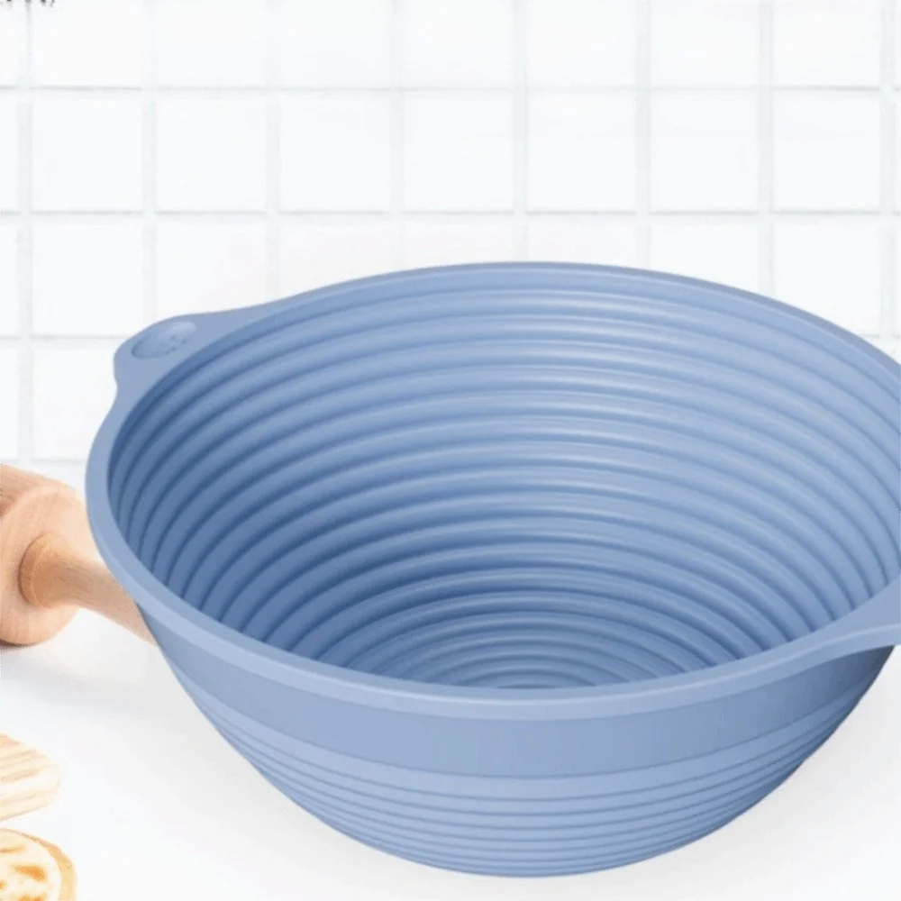 Silicone Bread Proofing Basket Round/Oval Foldable Dough Proofing Bowl Space-saving Build-in Steel Wire