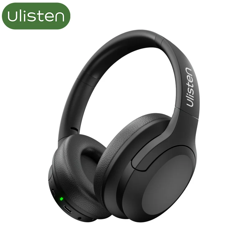 Ulisten ANC TWS Wireless Bluetooth Foldable Headphones Noise Reduction Over Ear Headset for Sports Bass Stereo With Mic Type C