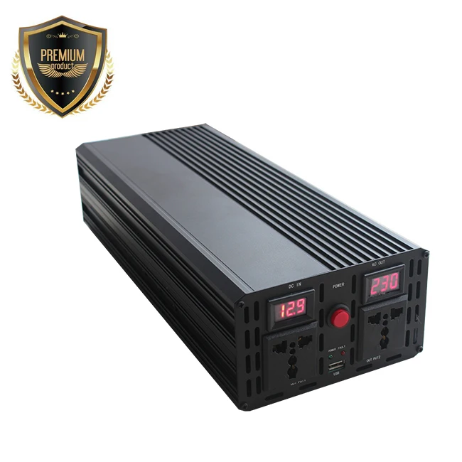 Onda senoidal pura Display Digital UPS Power Inverter com carregador