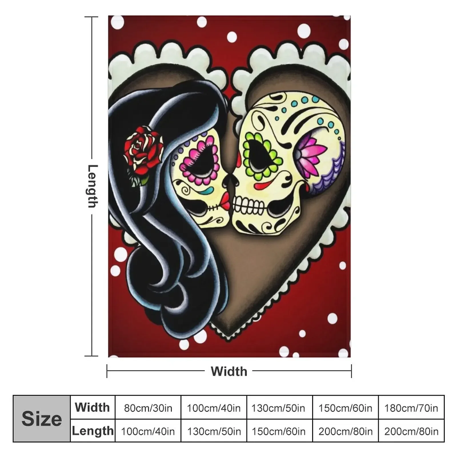 Ashes - Day of the Dead Couple - Sugar Skull Lovers Throw Blanket christmas decoration halloween Luxury Throw Stuffeds Blankets