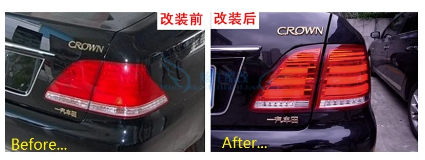 One Set Car Styling For For Toyota Crown 2005~2009 LED Taillight For Crown Rear Lamp With Dynamic Turn signal+drl+brake+reverse