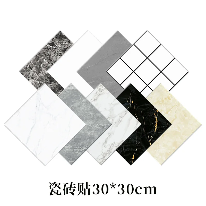 30X30 cross-border imitation marble tile wall sticker self-adhesive wallpaper wall decoration waterproof home wall wallpaper