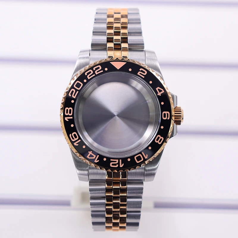 40mm watch case strap Sapphire Glass 120 Click For GMT NH35 NH36 NH34 NH70 NH72 4R36 Eta 2824 Miyota 8215 Movement Slide Buckle