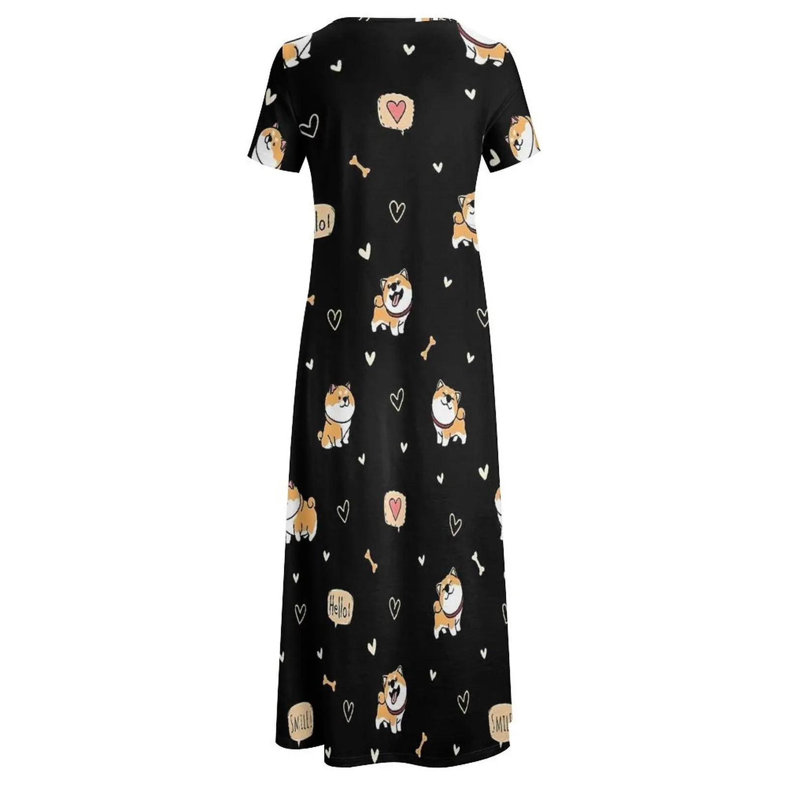 Abito Shiba Cartoon Divertente animale Estetico Bohemia Abiti lunghi Abito lungo vintage da donna di grandi dimensioni