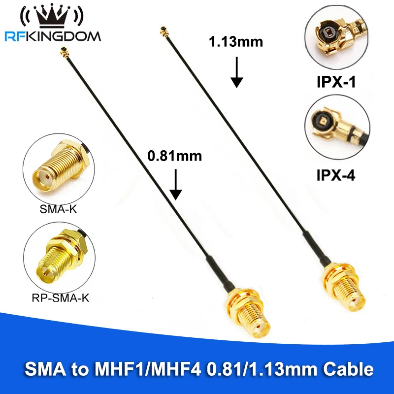 RG0.81 1.13mm RF Pigtail Cable SMA Female to U.FL MHF4 Female IPX1 to RP-SMA Female Connector for WiFi Antenna Signal Extension