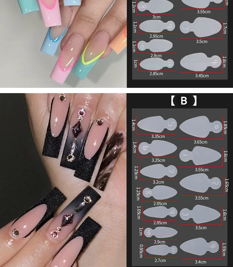 TOROKOM 288 Stück Nagelformen Set - 12 Stile & Größen, Transparent, Wiederverwendbar Für French Nails & Verlängerung