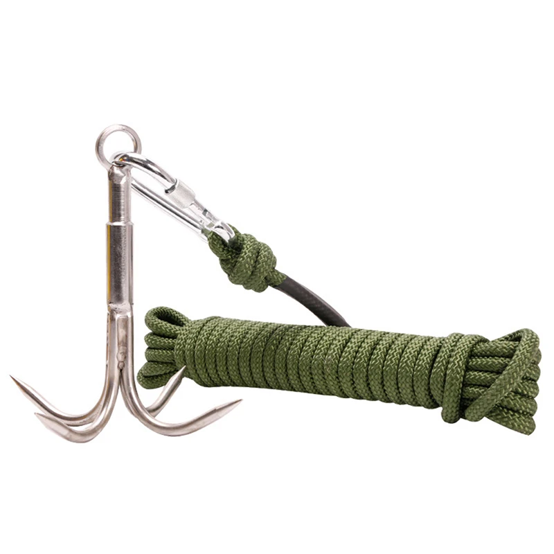 Outdoor Survival Stainless Steel Climbing Claw Ice Rock Hook Hiking Tool Large Mountaineering Flying Grappling Hook Accessories