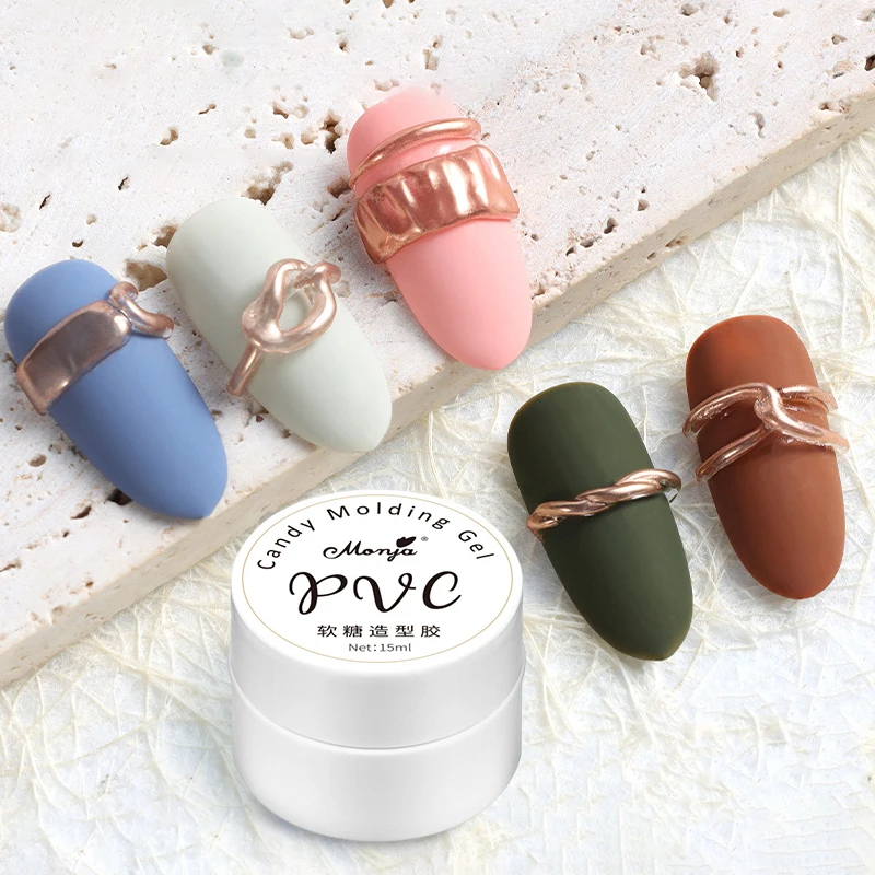 1 szt. Przezroczysty żel PVC do modelowania, żel 3D nieprzywierający do dłoni, żel do paznokci utwardzany lampą UV, narzędzia do samodzielnego zdobienia paznokci