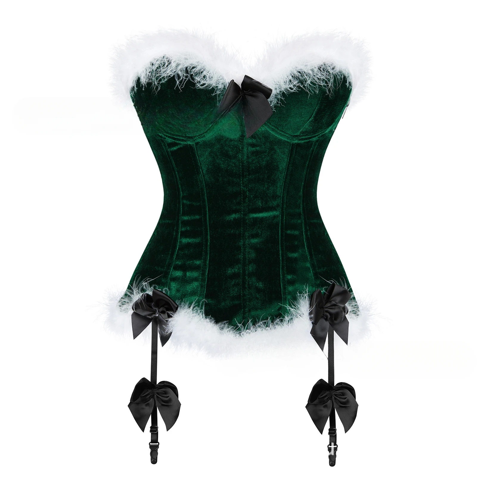 

Рождественский корсет-топ с бантом и перьями для вечеринок, корректирующее белье, корсет-бюстье с завязками, сексуальный женский корсет-жилет для клуба
