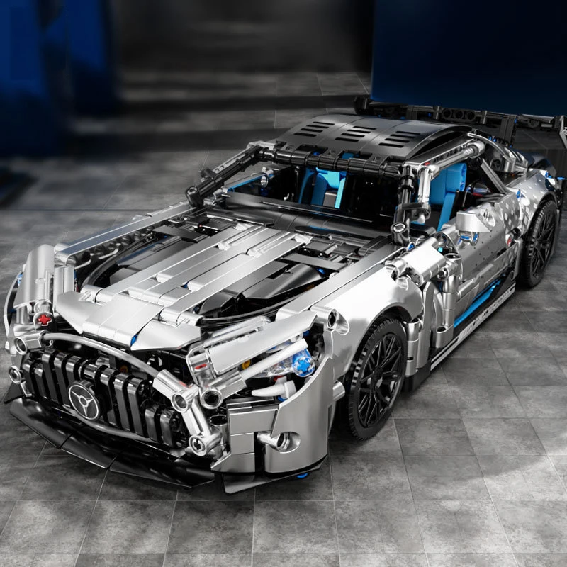 1:14 مدينة GT سيارات فضية اللبنات التقنية مجموعة سباق السيارات الرياضية نموذج البناء لعب الاطفال الكبار هدايا العيد