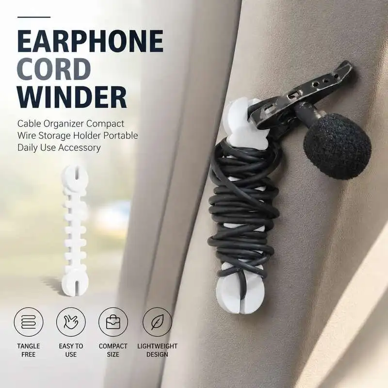 Earphone Cord Winder Cable Organizer Compact Wire Storage Holder Portable Daily Use Accessory