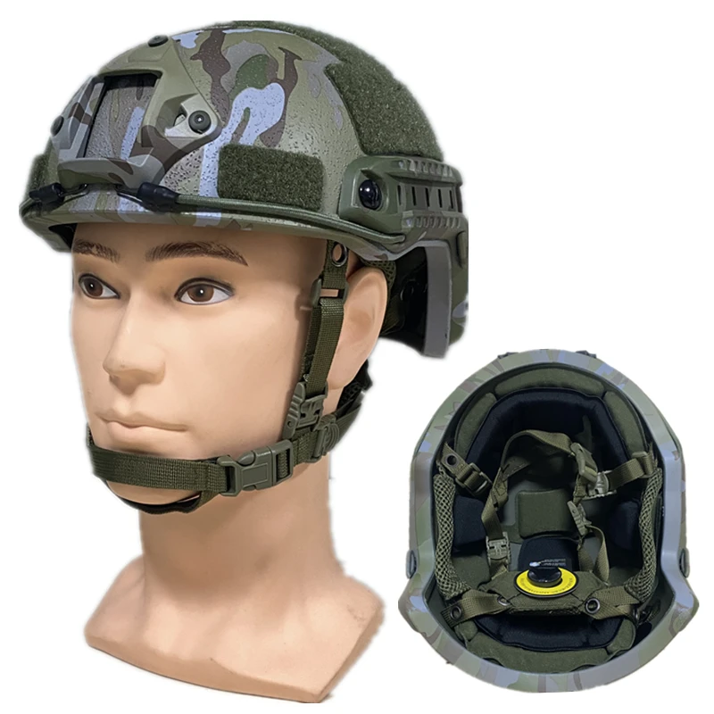 Kevlar fast ballistic helmet, PE MC ballistic camouflage, NIJ IIIA, Wendy class suspension lining, bulletproof