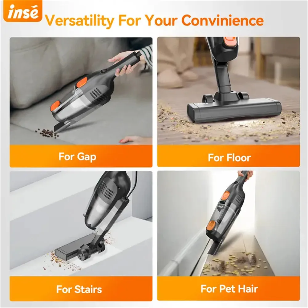 INSE R6/R6X Corded Vacuum Cleaner Ultra-Lightweight  Upright Vacuum Cleaner for Pet Hair,  Hard Floor, Sofa, Car Cleaning