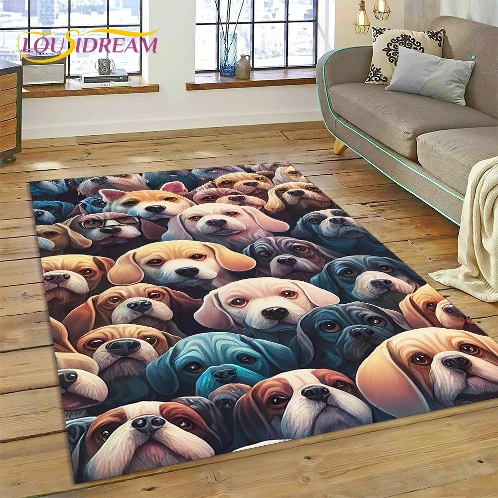 Cute Dog Samoye,Chihuahua,Husky,Koki Cartoon Carpet Rug for Bedroom Living Room Home Sofa Decoration,Child Large Decor Floor Mat