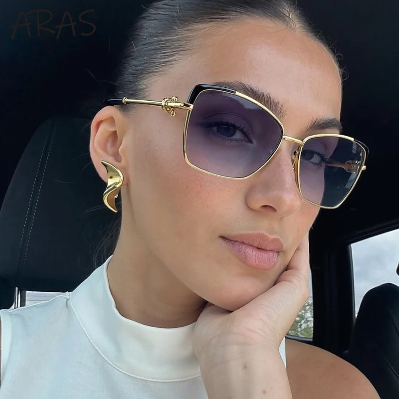 

Sexy Oversized Cat Eye Punk Sunglasses Women Big 2025 Luxury Brand Vintage Metal Frame Outdoor Sun Glasses For Ladies Eyewear