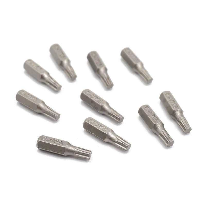 10Pcs 1/4" 25mm Torx T25 Screwdriver Bit Set Repair Tools ScrewdriversKit Hex Shank Drill Bit For Power Household Hand Tools