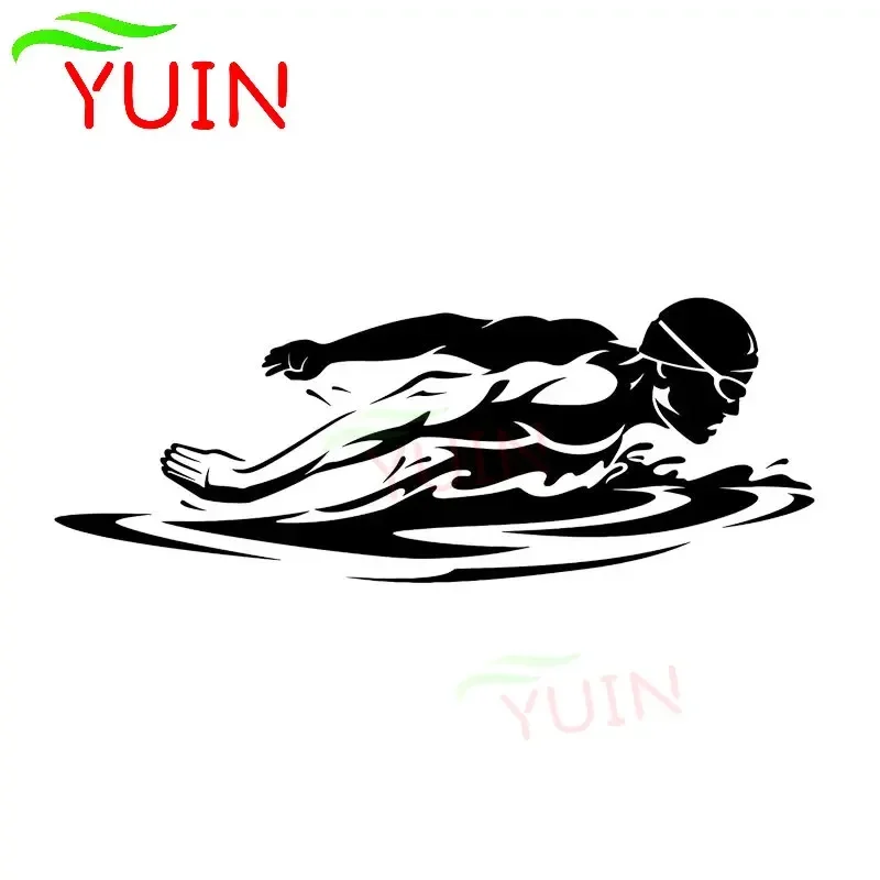 

Swimming Swimming Butterfly Stroke Fashion Car Sticker Personality Creative PVC Waterproof Decal Black/White/Red/Laser/Silver
