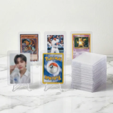 10/25/50PCS 35PT Rigid Card Toploaders for Korean Kpop Photocard Pokemon TCG Clear 3x4" Hard Plastic Sleeves Sports Card Holders