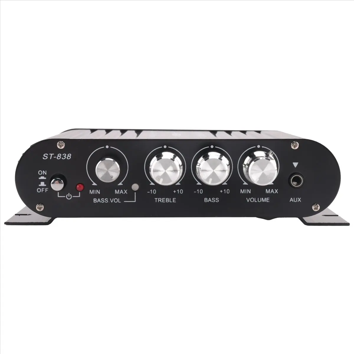 [T81C]  ST-838 HIFI 2.1 Channel Mini Car Amplifier MP3 AUX Input 20Wx2+40W Bass Treble Control